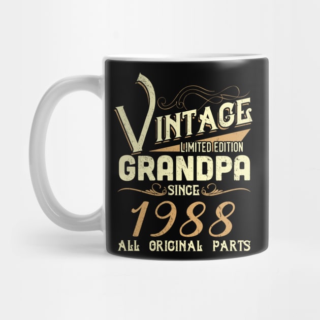 Vintage Grandpa Since 1988 Funny Man Myth Legend Daddy by johnbbmerch